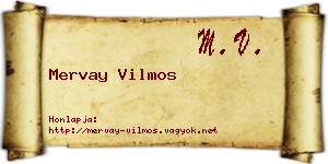 Mervay Vilmos névjegykártya